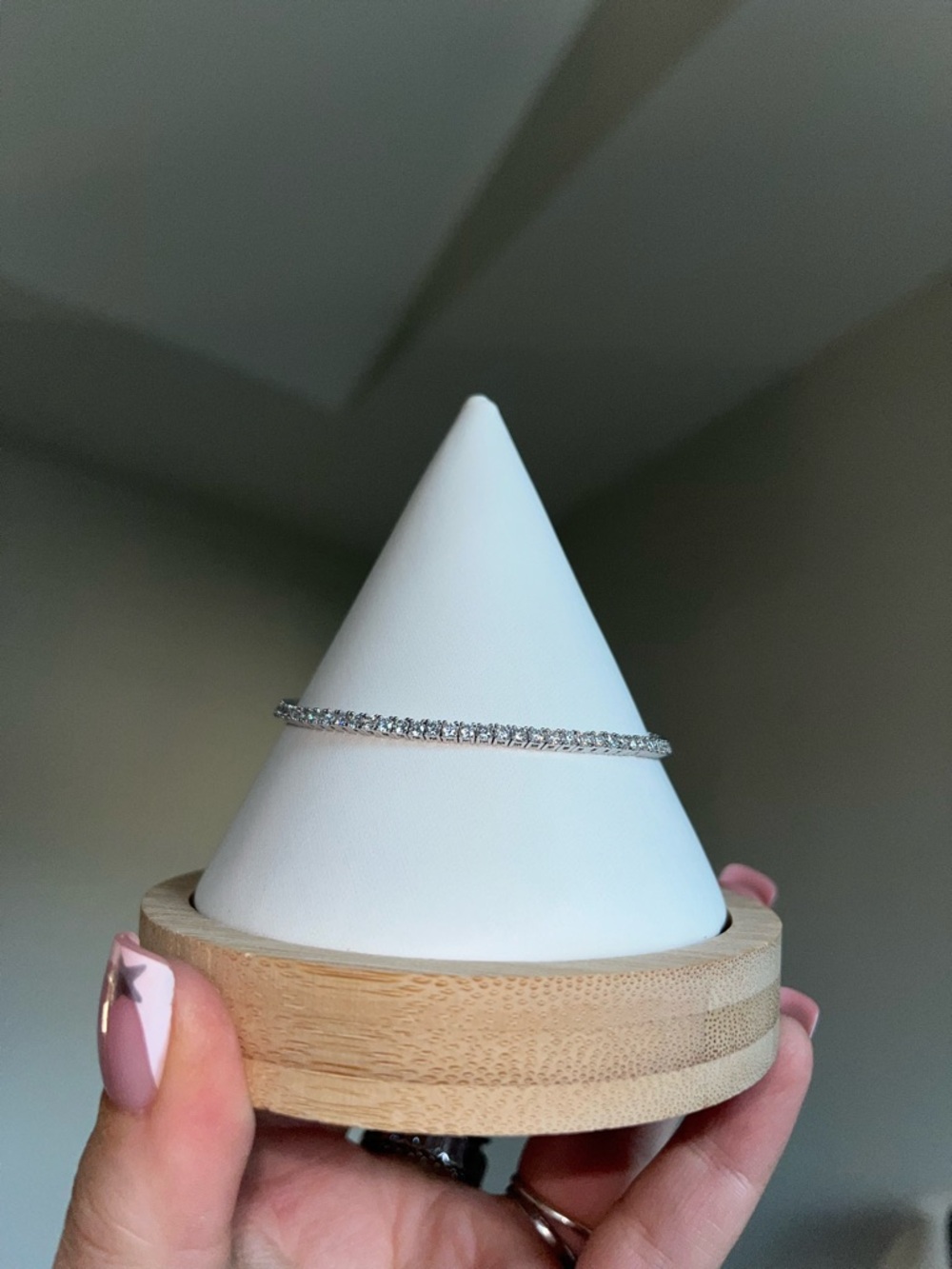 Delicate Moissanite Sterling Silver Tennis Bracelet